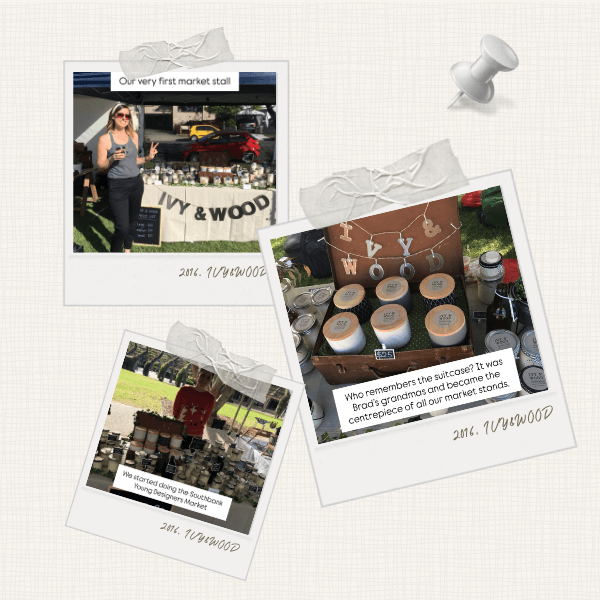 VY & WOOD 成長印記：Jess 帶著祖母的舊皮箱在市集展示澳洲風情擴香，建立品牌社群的溫暖連結。